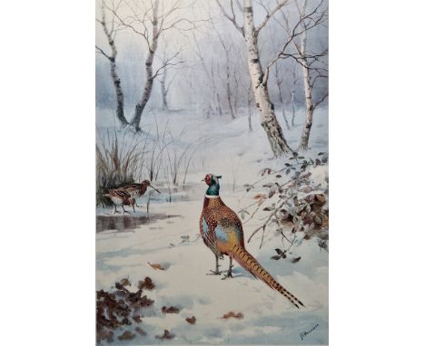 After John Cyril Harrison (1898-1985) Two limited edition prints in colours, the first of a pheasant in a winter landscape, n