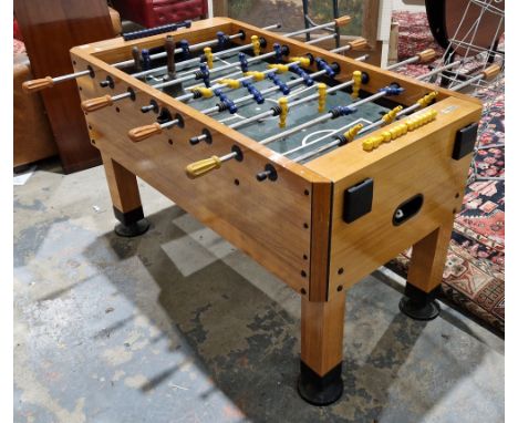 Harvard table football in a mahogany-effect frame, with one football playing piece, 141cm long x 132cm wide x 88cm high   Pro