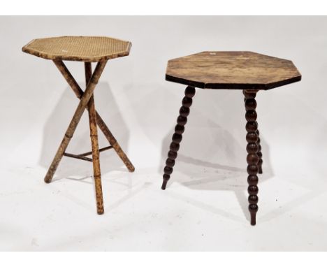 Three side tables&nbsp;including a 19th century pine-topped circular pedestal table raised on three splayed legs, 54cm wide x