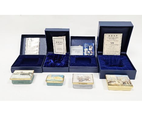 Four Halcyon Days enamel boxes, including Venice the Bridge of Sighs by JMW Turner, no.125 of 150, with certificate of authen