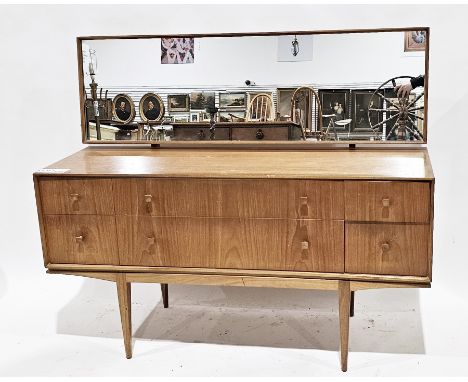 Mid century retro teak sideboard/dressing table&nbsp;by McIntosh, comprising a rectangular mirrored back over an arrangement 