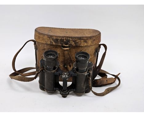 Carl Zeiss Jena Telact Binoculars, number 338754 in leather case