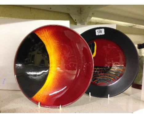 A small Poole Pottery Studio Eclipse dish together with a Millennium dish (with original boxes).