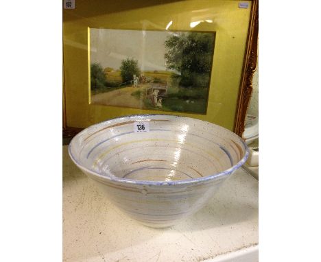 An Alan White (Poole) design and potted original Art Pottery flared fruit bowl.