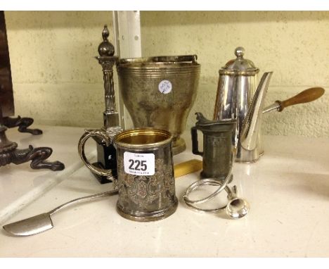 A collection of various silver plated items.