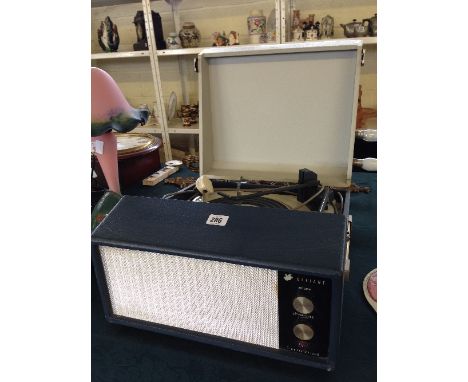 A mid 20th century BSR Defiant portable electric record player.