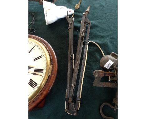 An Industrial angle poise lamp with enamel shade.