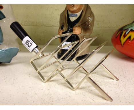 A Christopher Dresser design silver plated angular toast rack.