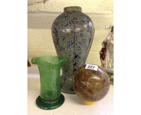 A Kashmir blue lacquer lamp base.
