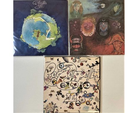 YES/LED ZEPPELIN/KING CRIMSON - ORIGINAL UK LPs. Great bundle of 3 x original UK pressings of these classic albums. Titles ar