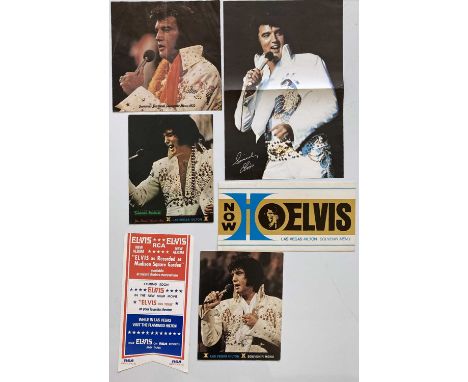 Six pieces of Elvis ephemera: a Las Vegas Hilton Summer Festival menu 1972, a 1975 Summer Festival menu, a 1975 Summer Festiv