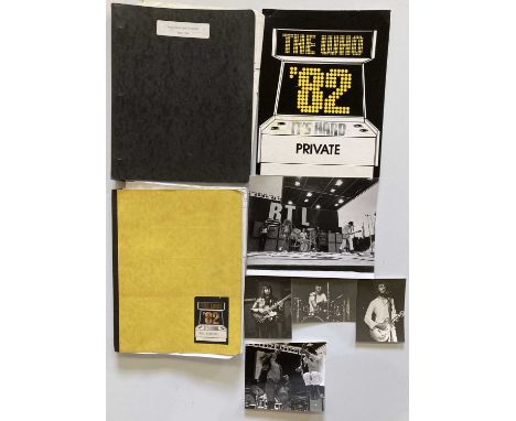 The Who tour and promo ephemera: a ringbound 1982 tour itinerary with some handwritten notes, a similar example for a 1982 us