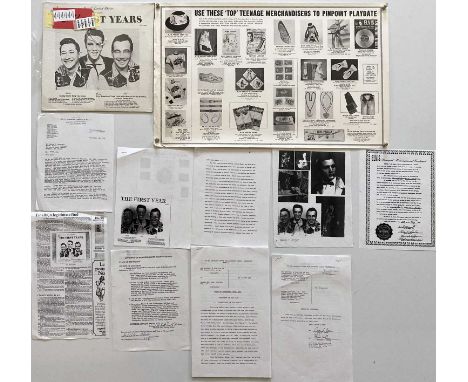 Elvis memorabilia and ephemera to include: original c 1950s merchandise listing poster (26 x 16.5" approx), also a quantity o