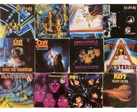 HEAVY/CLASSIC ROCK - 7". Around 140 x 7" to be played loud! Artists/titles include Iron Maiden - Flight Of Icarus, Kiss - Cre
