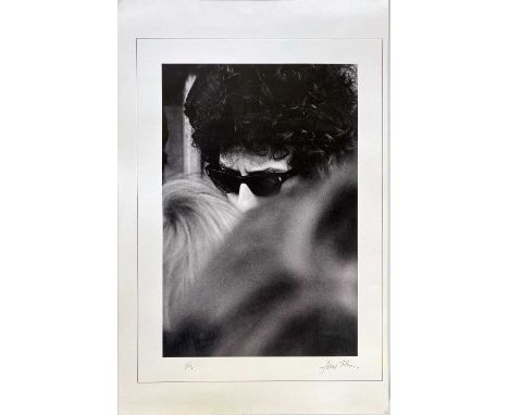 A limited-edition photo print (1/25) of an image taken by photographer Jan Persson c 1966 depicting Bob Dylan performing on s