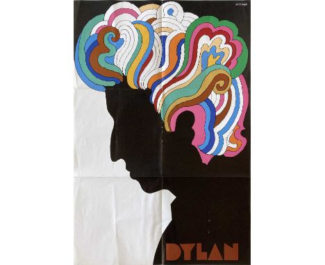 An original example c 1969 of the classic design by Milton Glaser depicting Bob Dylan. Measures 22 x 33". Strong VF condition