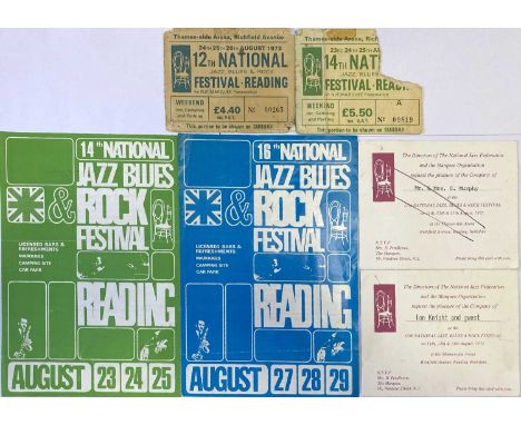 Ephemera relating to the 1970s editions of the Reading Jazz, Blues and Rock Festivals to include: handbills for the 14th and 