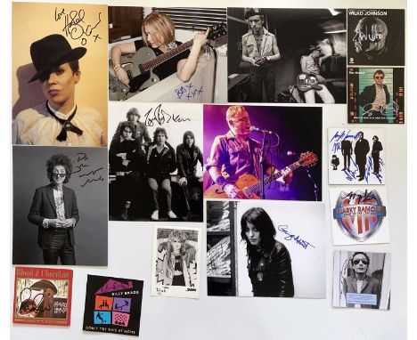 Fifteen signed items, seven glossy photo prints, seven CD booklets and a postcard. Signatures to inc: Toyah, Glen Matlock, Wi