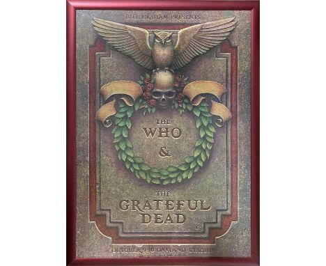 An original first print concert poster for Bill Graham pres The Who and Grateful Dead concerts on 9th / 10th October 1976. Me