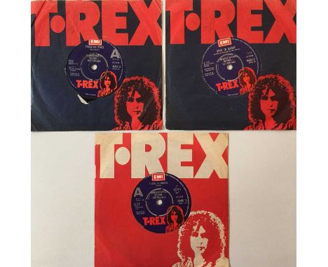 T REX - 7" DEMO RARITIES. A quality collectors pack of 3 x 7" demo rarities by T Rex. Titles include Truck On (Tyke)/ Sitting