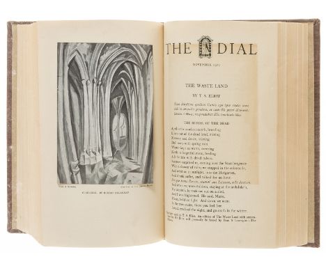 Eliot (T.S.) The Waste Land, first American edition, contained in The Dial, vol. 73, July to September 1922, 3 tipped-in colo