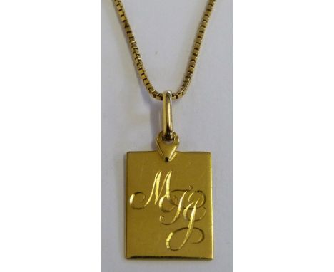 A continental 18ct gold pendant chain, 9gms