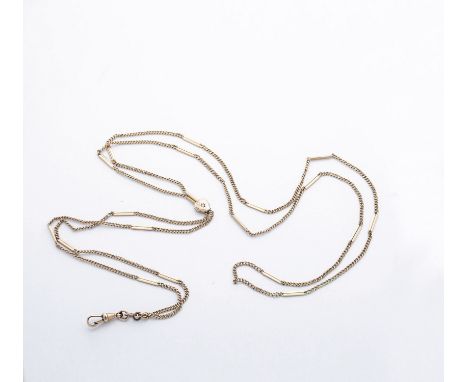 Uhrkette 333er Rotgold-Uhrkette mit Karabiner und herzförmigem Schieber mit winzigem Opal-Cabochon. Gewicht: 13,9 g. Kettenlä