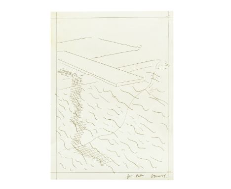 DAVID HOCKNEY (B. 1937)Swimming Pool circa 1978 signed and dedicated for Peterink on paper22.9 by 16.7 cm. 9 by 6 9/16 in. Th