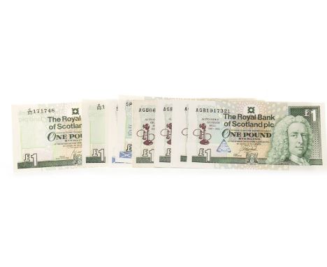 CONSECUTIVE RUN OF THE ROYAL BANK OF SCOTLAND PLC £1 ONE POUND NOTES DATED 12TH MAY 1999, to commemorate the opening of the S