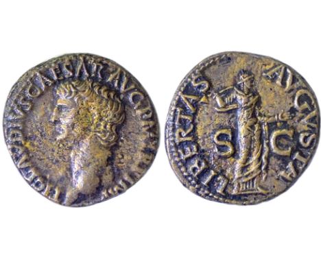 TI CLAVDIVS CAESAR AVG P M TR P IMP P P, bare head to left / LIBERTAS AVGVSTA, Libertas standing facing, head to right, holdi