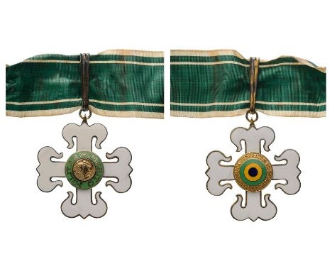 Commander's Cross 3rd Class, instituted in 1934. Neck Badge, 61x56 mm, gilt Silver, enameled, both central medallions gilt si