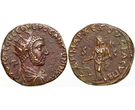 AYTO K COY C–ÑOYHPOC ANT‚≤∞NINOCC, Radiate, draped and cuirassed bust right / ŒîHMAPX –ÑŒûOYCIAC YŒ†B SC, Tyche standing left