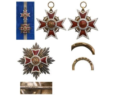 Grand Cross Set, 2nd Model (1932) for Civil. Sash Badge, gilt Silver, hallmarked ‚ÄúSilber, crown‚Äù, maker`s mark ‚ÄúMN, CFZ