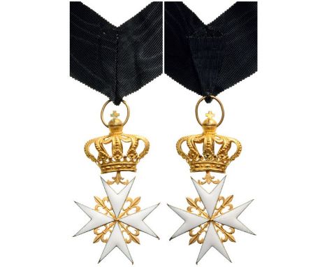 Commander's Cross, 3rd Class, instituted in 1048. Neck Badge, 82x49 mm, gilt Bronze, both sides enameled (minor cracks in the