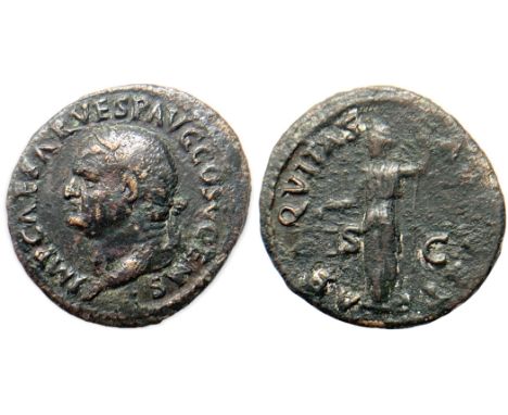 IMP CAESAR VESP AVG COS V CENS, laureate head to left / AEQVITAS AVGVST, Aequitas standing facing, head to left, holding scal