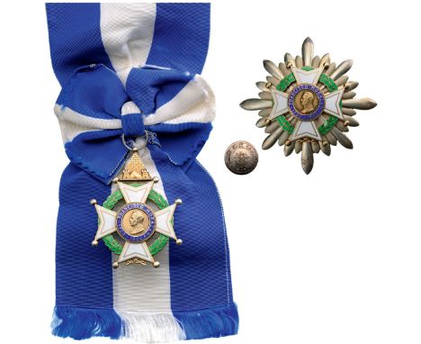 Grand Cross Set, 1st Class, instituted in 1941. Sash Badge, gilt Silver, 50 mm, both sides enameled, both central medallions 