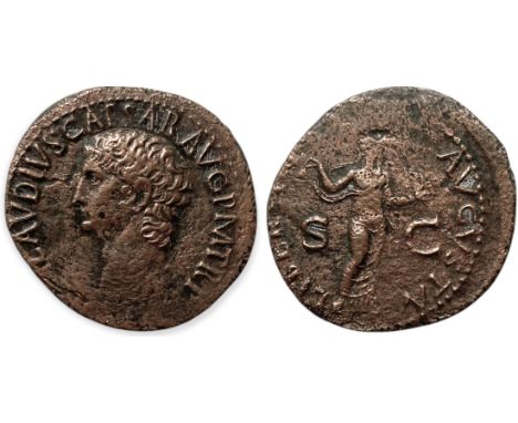 TI CLAVDIVS CAESAR AVG P M TR P IMP P P, bare head to left / LIBERTAS AVGVSTA, Libertas standing facing, head to right, holdi