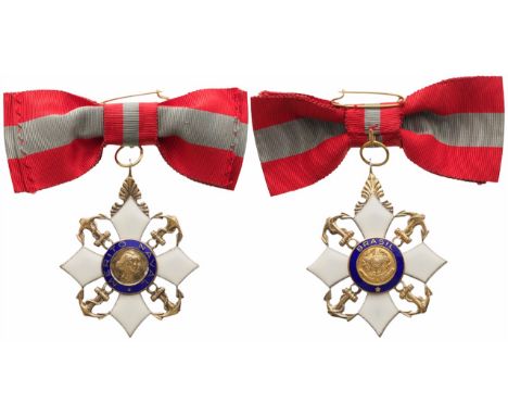 Commander's Cross, 3rd Class, instituted in 1934. Neck Badge, 65x52 mm, gilt Silver, enameled, both central medallions gilt s