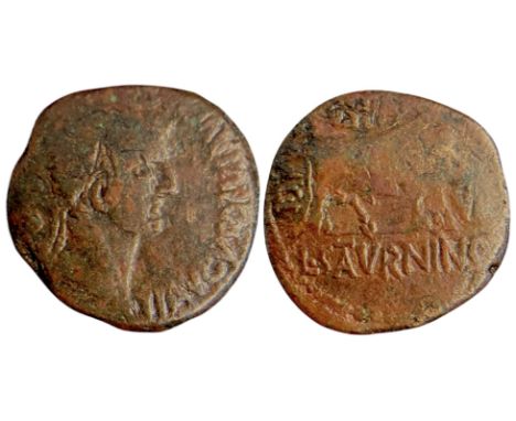TI AVGVS DIVI AVGVSTI F IMP CAESAR, laureate head of Tiberius right / L FVL SPARSO above, L SATVRNINO in exergue, M CI - II/V