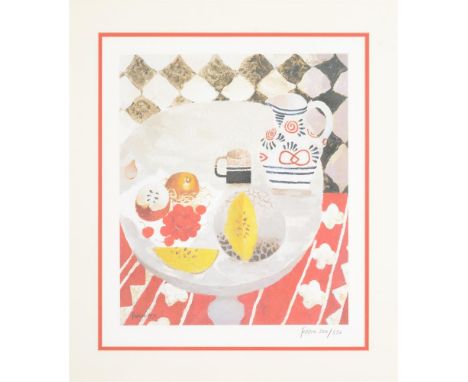 
	
		λ&nbsp;Mary Fedden (British 1915-2012)
		The Matisse Jug (No. 1)
		Lithograph printed in colours, 1995
		Signed in penci