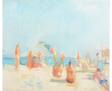 
	
		λ&nbsp;Anthony Eyton (British b.1923)
		Beach Scene
		Oil on canvas
		Signed (lower right)
		61 x 71.5cm (24 x 28 in.)
	