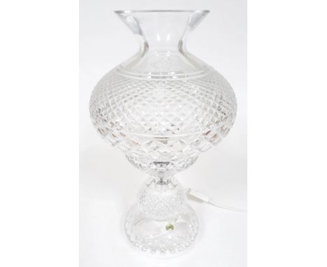 A Waterford Crystal table lamp, sticker and etched mark, height 47cm.  Condition - appears free from any chips/cracks.