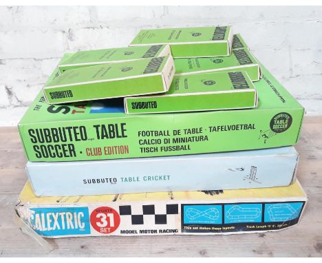 Toys comprising Subbuteo and Scalextric. 