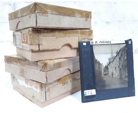Four boxes of Magic Lantern type slides, approx. 28 slides including local interest; Whalley, Read, Padiham, Bolton, Preston,
