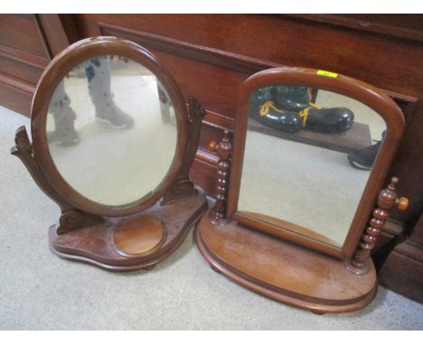 Two 19th century mahogany dressing table swing mirrors 