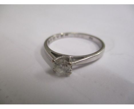 An 18ct white gold diamond solitaire ring 