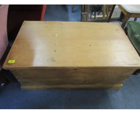 A Victorian pine twin handled trunk 
