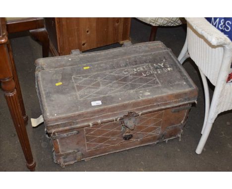 A leather trunk