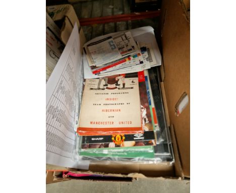 A box of FA Cup Final programmes between 1957 &amp; 2004 and approx 48 European Cup and FA Cup Final ticket stubs, early 2000