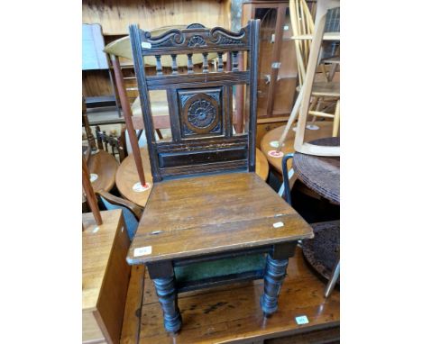 A late Victorian metamorphic step chair with tooled leather to the steps, circa 1900. 